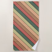 Serviette De Plage Terracotta Brown Vert Noir sur papier aquarelle (Devant)