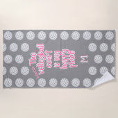 Serviette De Plage terrain de beach volley heureux lieu monogrammed (Devant)