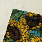 Serviette De Plage Terrain de tournesol (En situation)