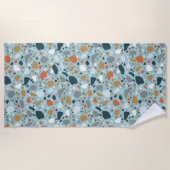 Serviette De Plage Terrazzo En Bleu (Devant)