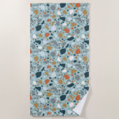 Serviette De Plage Terrazzo En Bleu (Devant)