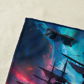 Serviette De Plage Terre de vaisseau spatial pirate sur une autre pla (En situation)