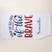 Serviette De Plage Terre des Libres à cause du Brave Bleu Rouge (Devant)