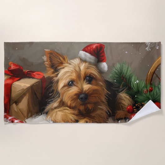 Serviette De Plage Tervier Australien Fête de Noël Festive (Devant)