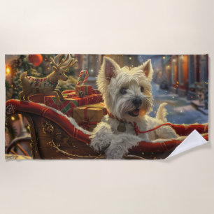 Serviette De Plage Tervueren West Highland White Terrier Chien Noël F