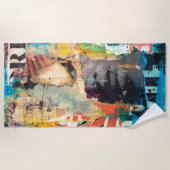 Serviette De Plage Tête de collage (Devant)