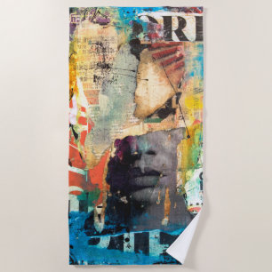 Serviette De Plage Tête de collage