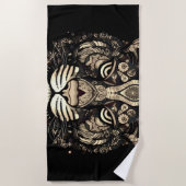 Serviette De Plage Tête de Tigre Doré (Devant)