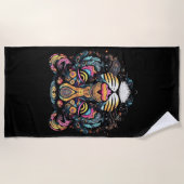 Serviette De Plage Tête de Tigre Incroyable (Devant)