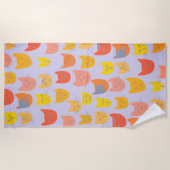 Serviette De Plage Têtes de chat colorées (Devant)
