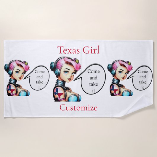 Serviette De Plage Texas Girl Thunder_Cove (Devant)