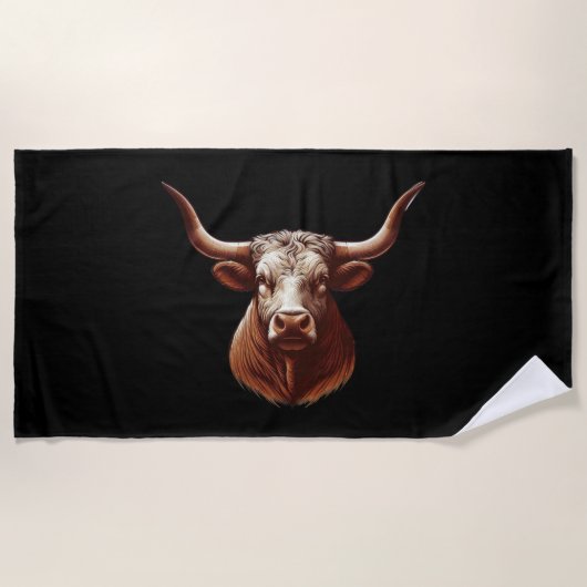 Serviette De Plage Texas Longhorn (Devant)