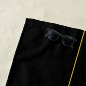 Serviette De Plage Texte et lignes Gold personnalisables (En situation)