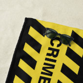 Serviette De Plage Texte fait sur commande "ligne de police" (En situation)