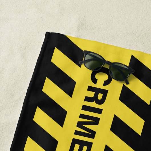 Serviette De Plage Texte fait sur commande "ligne de police" (En situation)