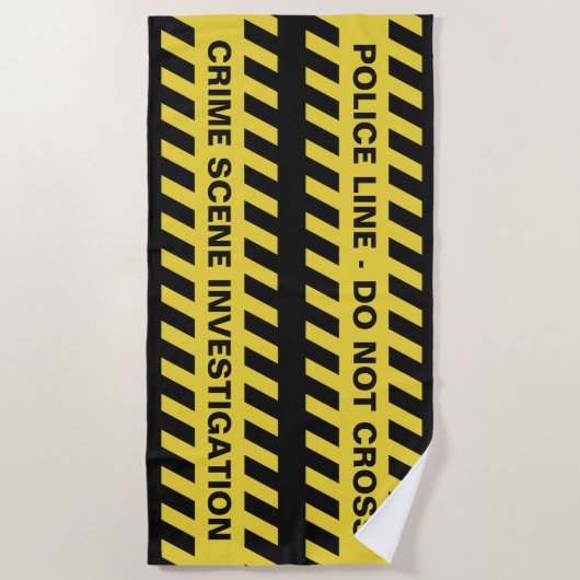 Serviette De Plage Texte fait sur commande "ligne de police" (Devant)