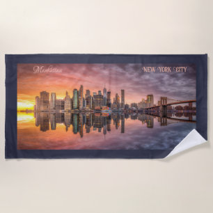 Serviette De Plage Texte personnalisé New York City Skyline