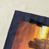 Serviette De Plage Texte personnalisé New York City Skyline (En situation)