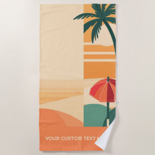 Serviette De Plage Texte personnalisé Paysage tropical Abstrait