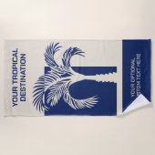 Serviette De Plage Texte personnalisé Vacances tropicales (Devant)