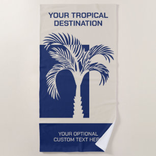 Serviette De Plage Texte personnalisé Vacances tropicales