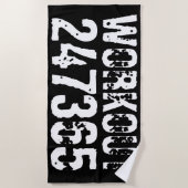 Serviette De Plage Texte usé et rayé Workout 247365 blanc (Devant)