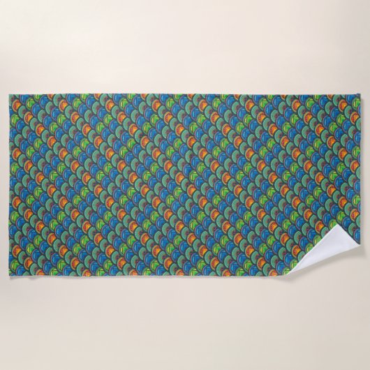 Serviette De Plage Textiles africains dynamiques : Mélange des échell (Devant)