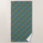 Serviette De Plage Textiles africains dynamiques : Mélange des échell (Devant)