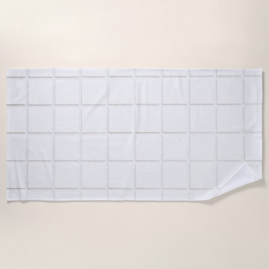 Serviette De Plage Texture carreaux blancs (Devant)