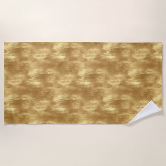 Serviette De Plage Texture dorée brossée abstraite (Devant)