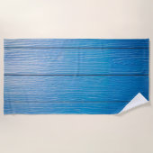 Serviette De Plage Texture en bois bleu (Devant)