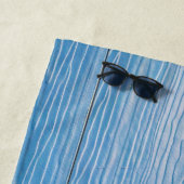 Serviette De Plage Texture en bois bleu (En situation)