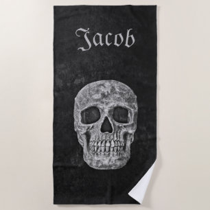 Serviette De Plage Texture Gothique Personnalisée Grunge Noir Et Blan