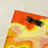 Serviette De Plage Texture topographique abstraite en marbre de lave (En situation)