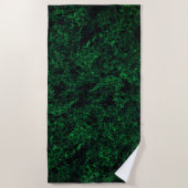 Serviette De Plage Texture vert foncé, éponge détruite ou corrodée (Devant)