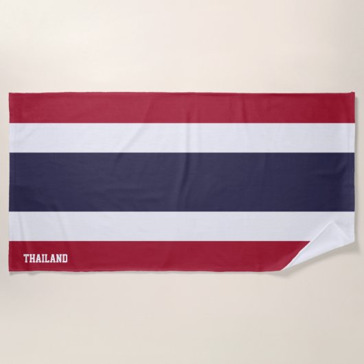 Serviette De Plage Thaïlande Drapeau magnifique patriotique (Devant)