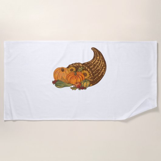 Serviette De Plage Thanksgiving Cornucopia Classic T-Shirt (Devant)