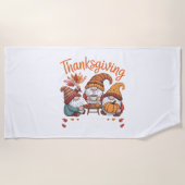 Serviette De Plage Thanksgiving Gnome Fall Leopard Turkey Essentiel T (Devant)