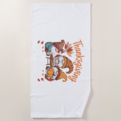 Serviette De Plage Thanksgiving Gnome Fall Leopard Turkey Essentiel T (Devant)