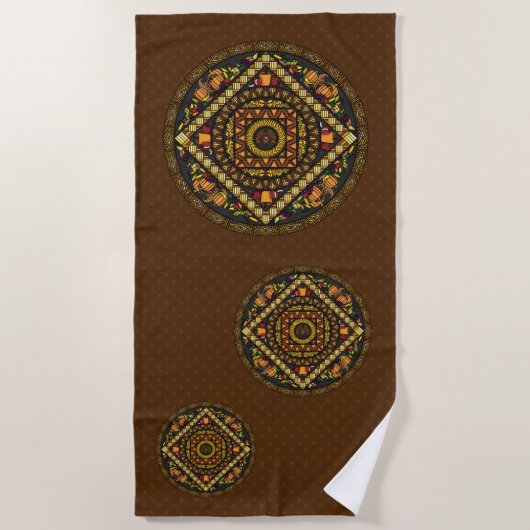 Serviette de plage Thanksgiving Icons (Devant)