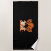 Serviette De Plage Thanksgiving Maple Cat Heart Shape Tree Leaf (Devant)