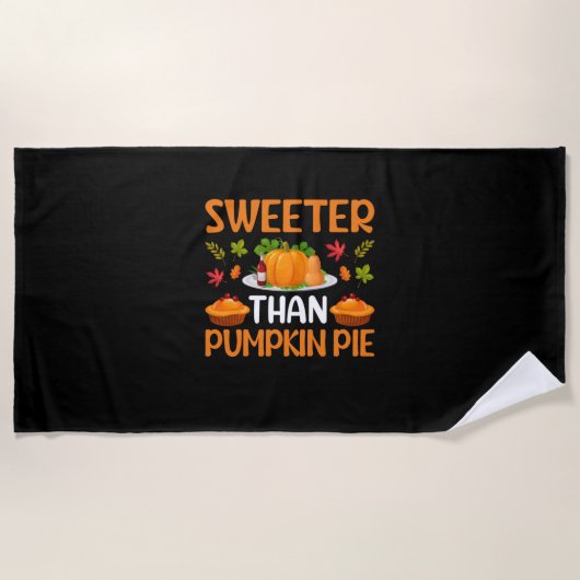 Serviette De Plage Thanksgiving plus doux que le gâteau Citrouille (Devant)