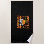 Serviette De Plage Thanksgiving plus doux que le gâteau Citrouille (Devant)