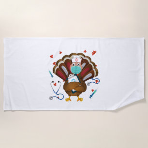 Serviette De Plage Thanksgiving Scrub Tops Femmes Turquie Nurda Holid