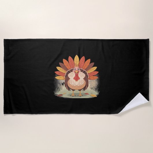 Serviette De Plage Thanksgiving Turquie - Automne Vacances Classique  (Devant)