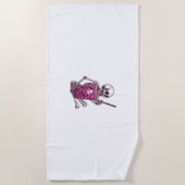 Serviette De Plage Thé bulle de squelette d'Halloween (Devant)