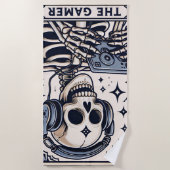 Serviette De Plage The Gamer Skeleton Tarot Card (Devant)