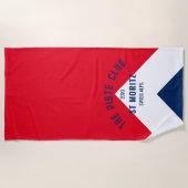 Serviette De Plage The Piste Club Red Navy Peak Custom Hiver Ski (Devant)