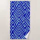Serviette De Plage Thème Blue Surf Géométrique Abstrait (Devant)