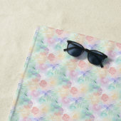 Serviette De Plage Thème coquillage pastel et océan (En situation)